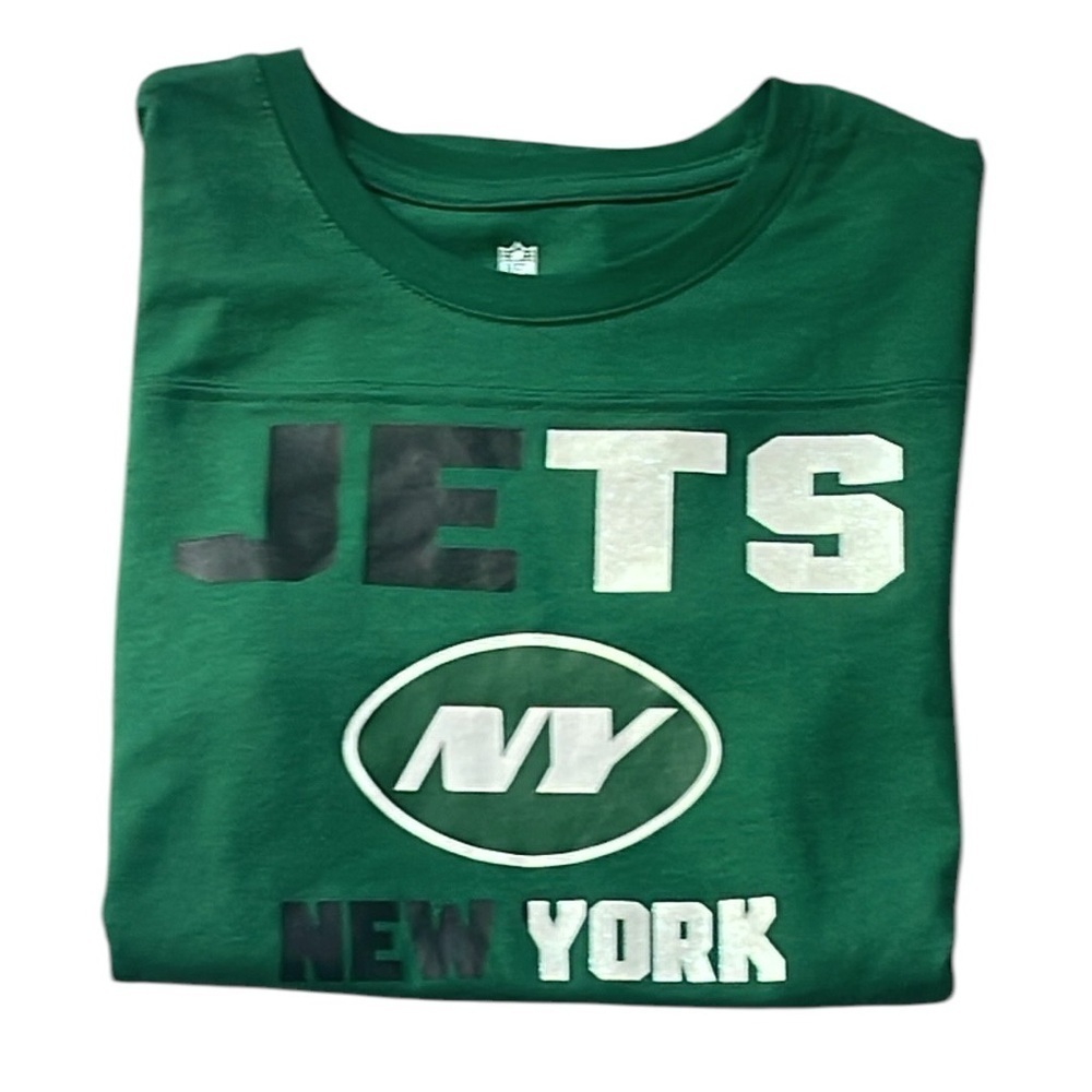 NFL Team Apparel Girl Youth Tee Green New York Jets Logo Top New Size L 10/12
